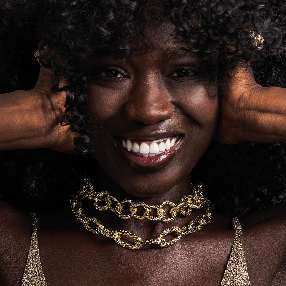 Collana maglia diamantata grande