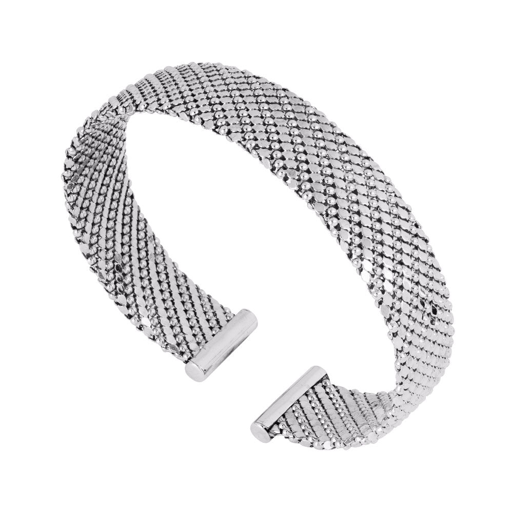 Bracciale rigido Athena schiacciato pelle di serpente