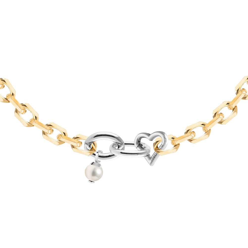 Collana con perla e maglia cuore