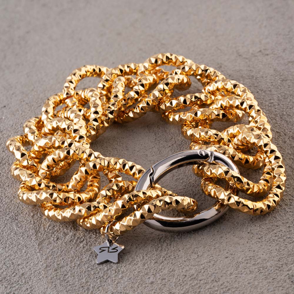 Bracciale Diva con maglia a doppia grumetta diamantata