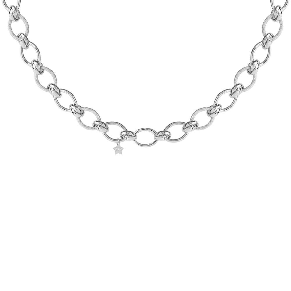 Collana Diva con maglie ovali e doppia texture