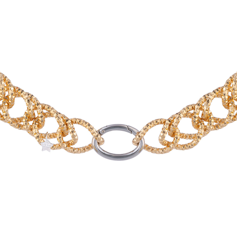 Collana Diva con maglia a doppia grumetta diamantata