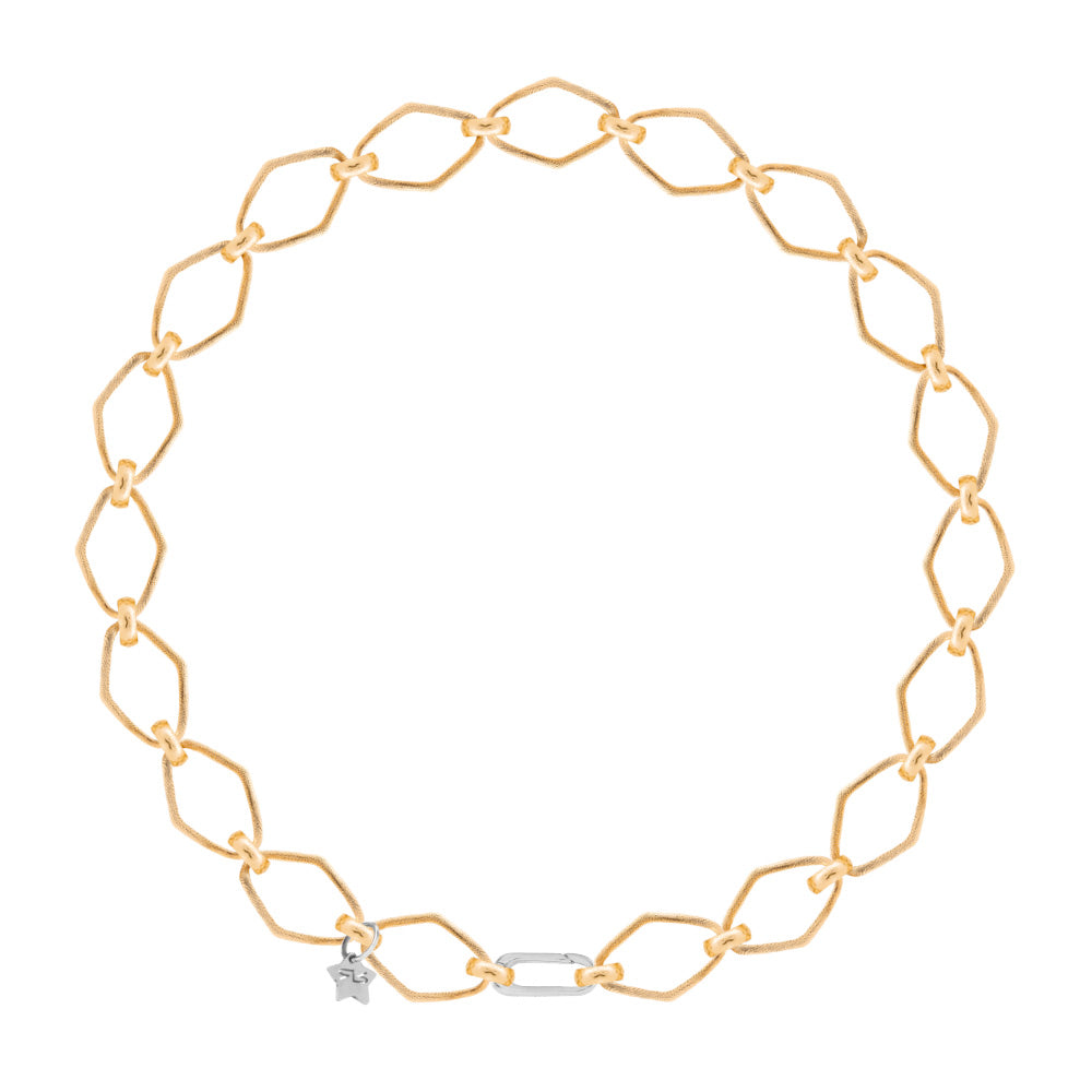 Collana maglia rombi diamantata