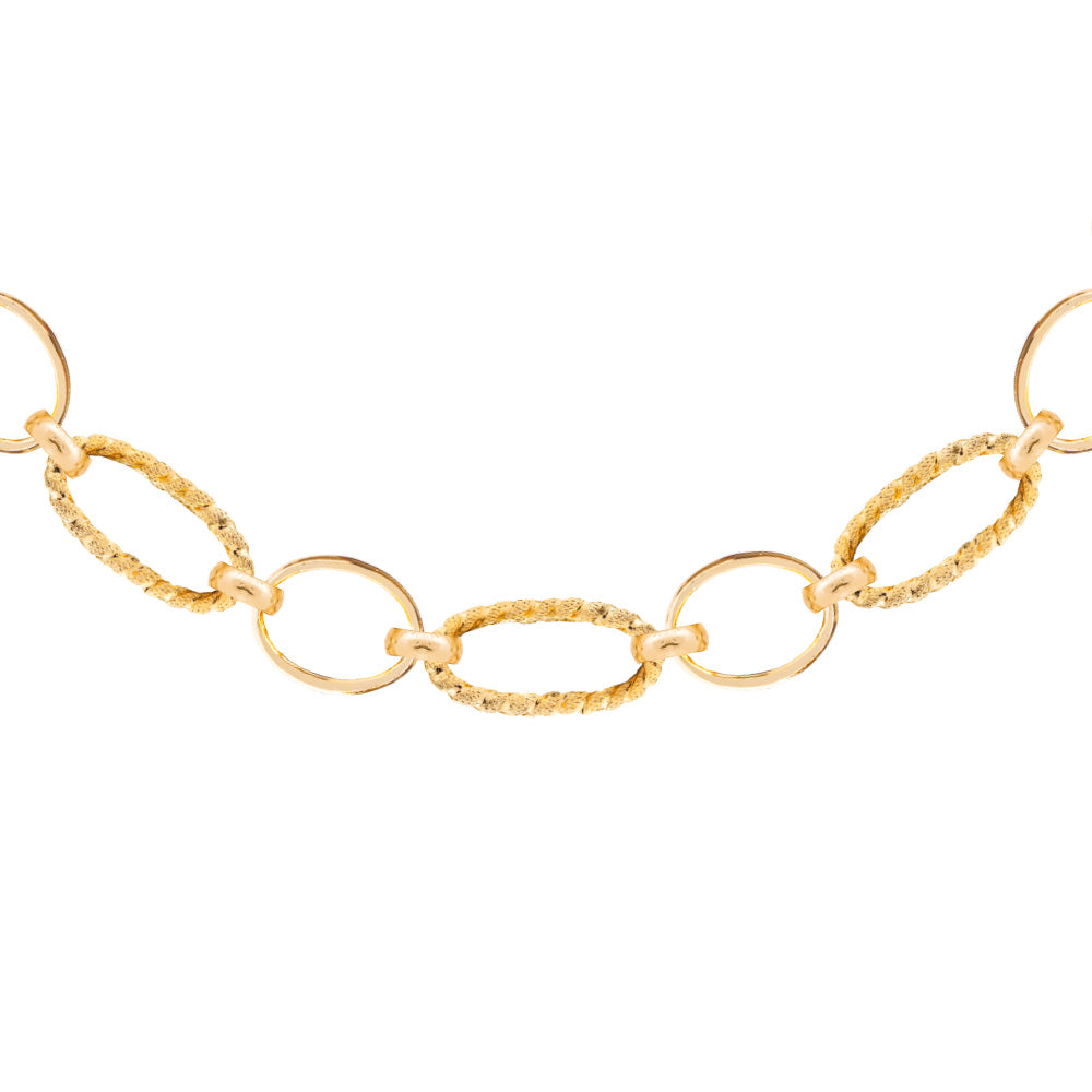 Collana maglia mix diamantata