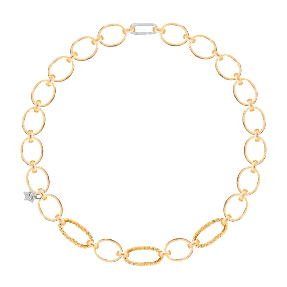 Collana maglia mix diamantata