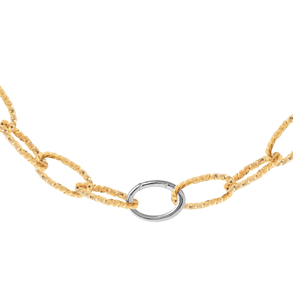 Collana maglia ovale diamantata