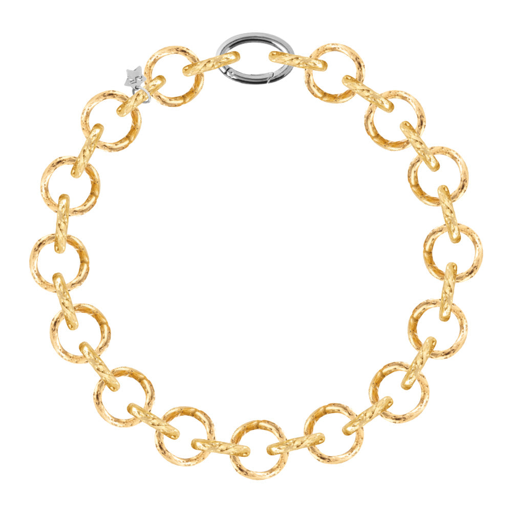 Collana maglia tonda martellata