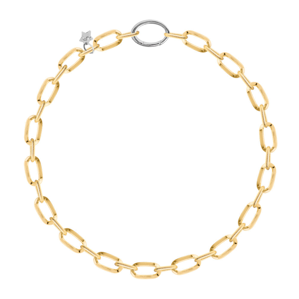 Collana maglia mix diamantata