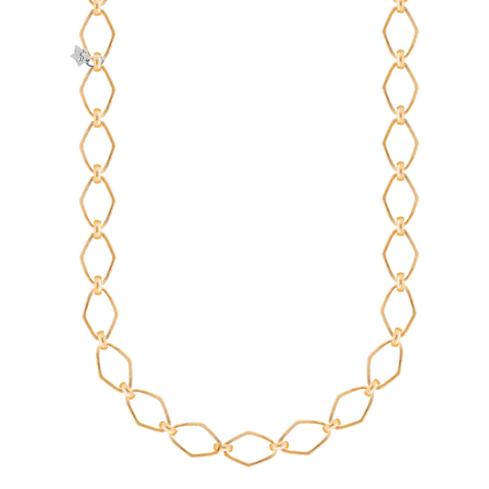 Collana lunga maglia rombi