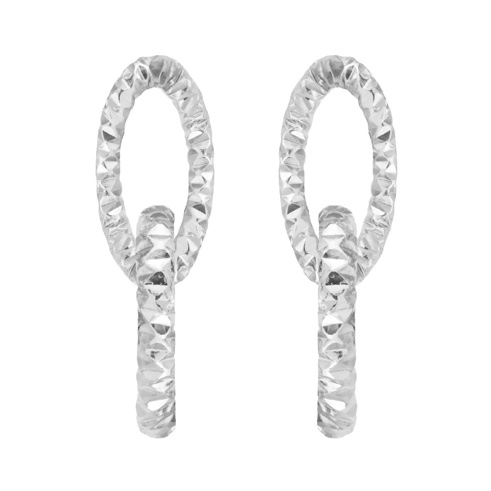 Orecchini doppia maglia diamantata