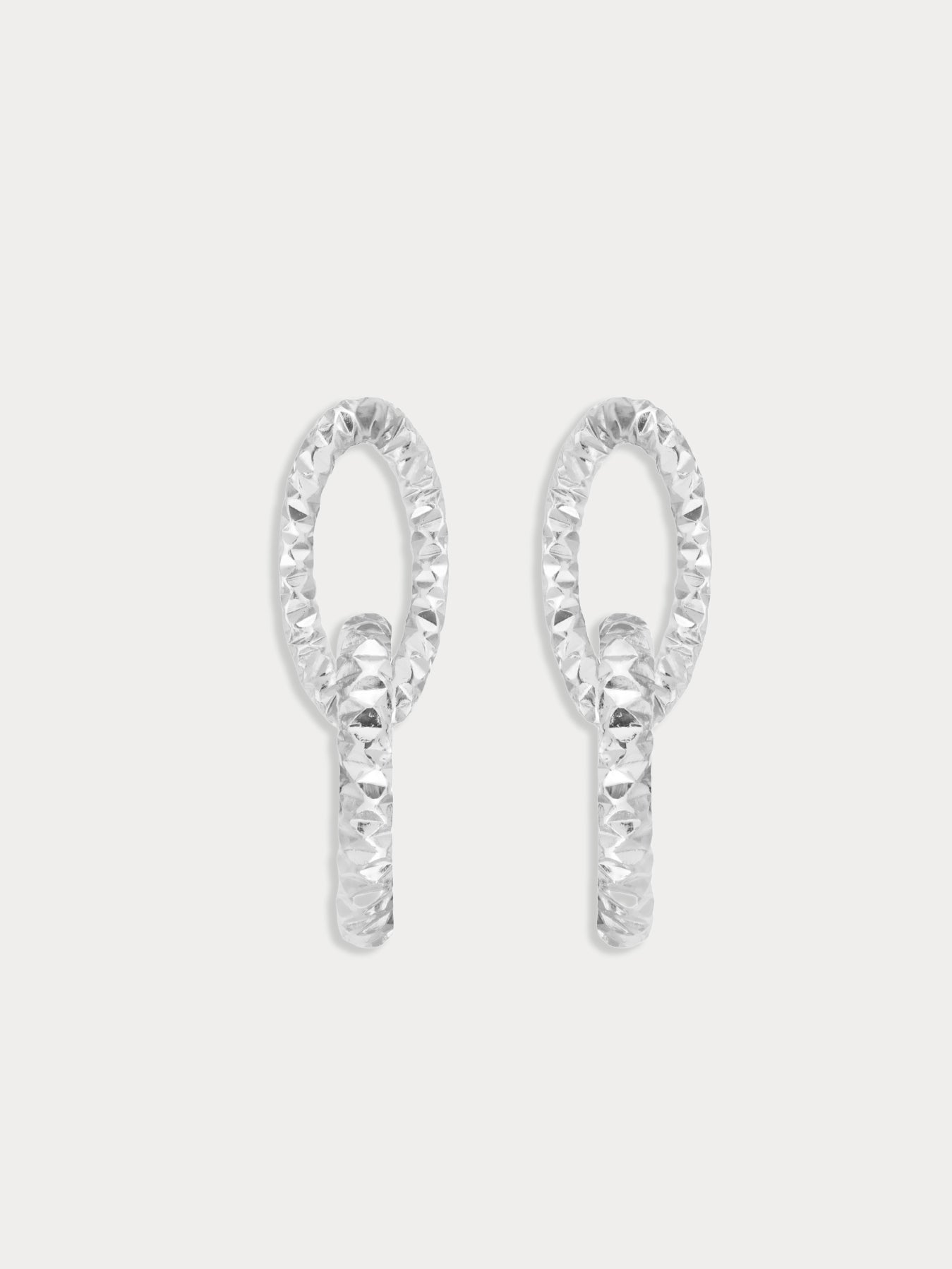 Orecchini doppia maglia diamantata