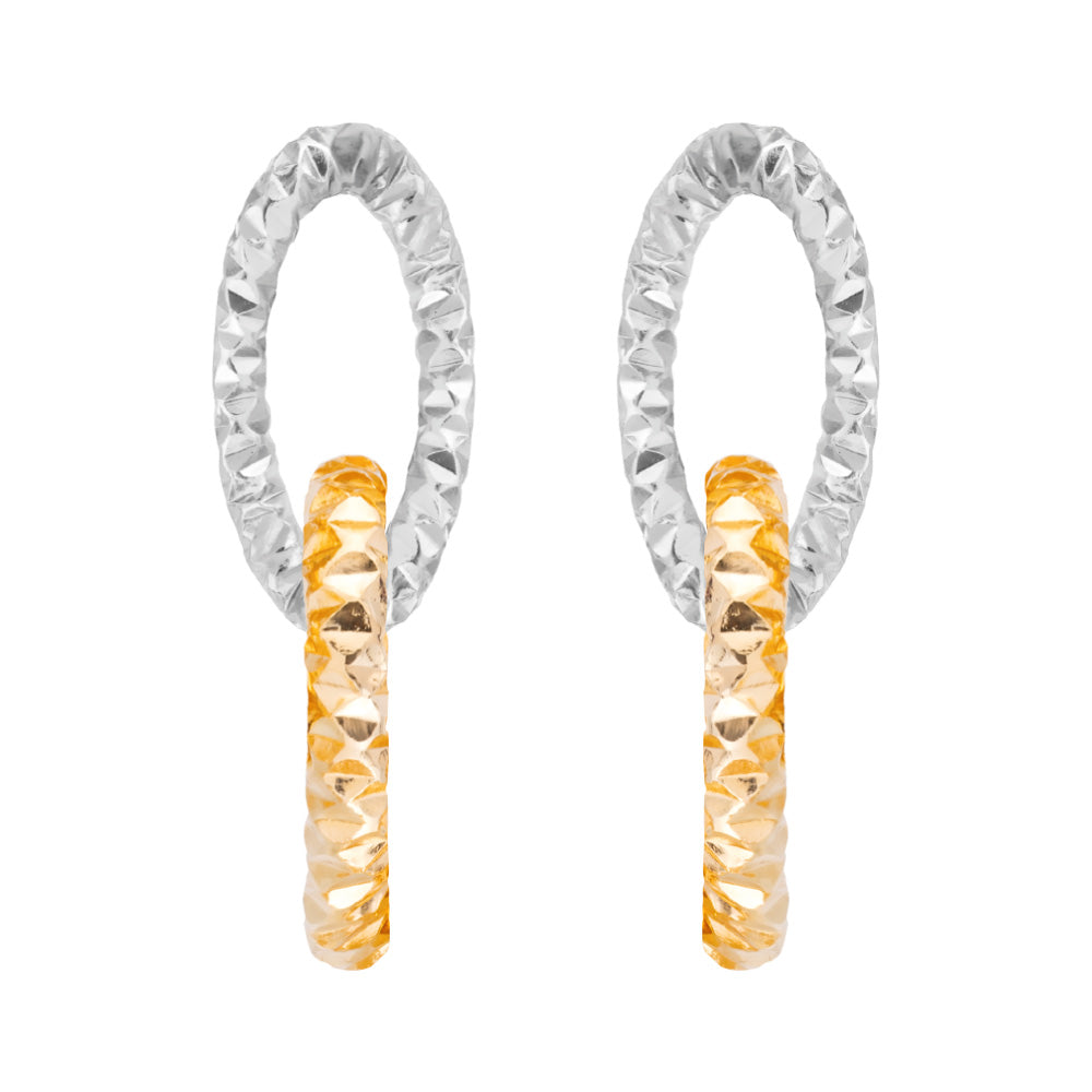 Orecchini doppia maglia diamantata