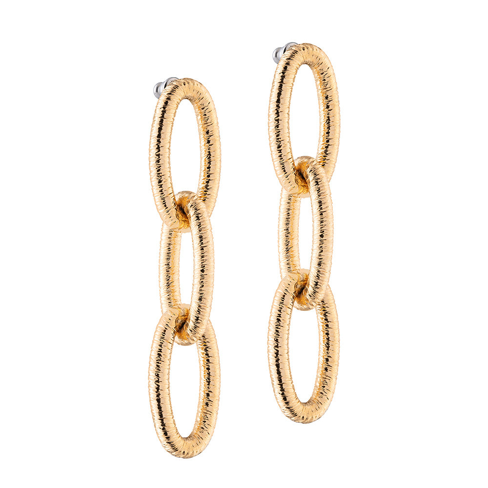 Orecchini Diva tripla maglia rigata