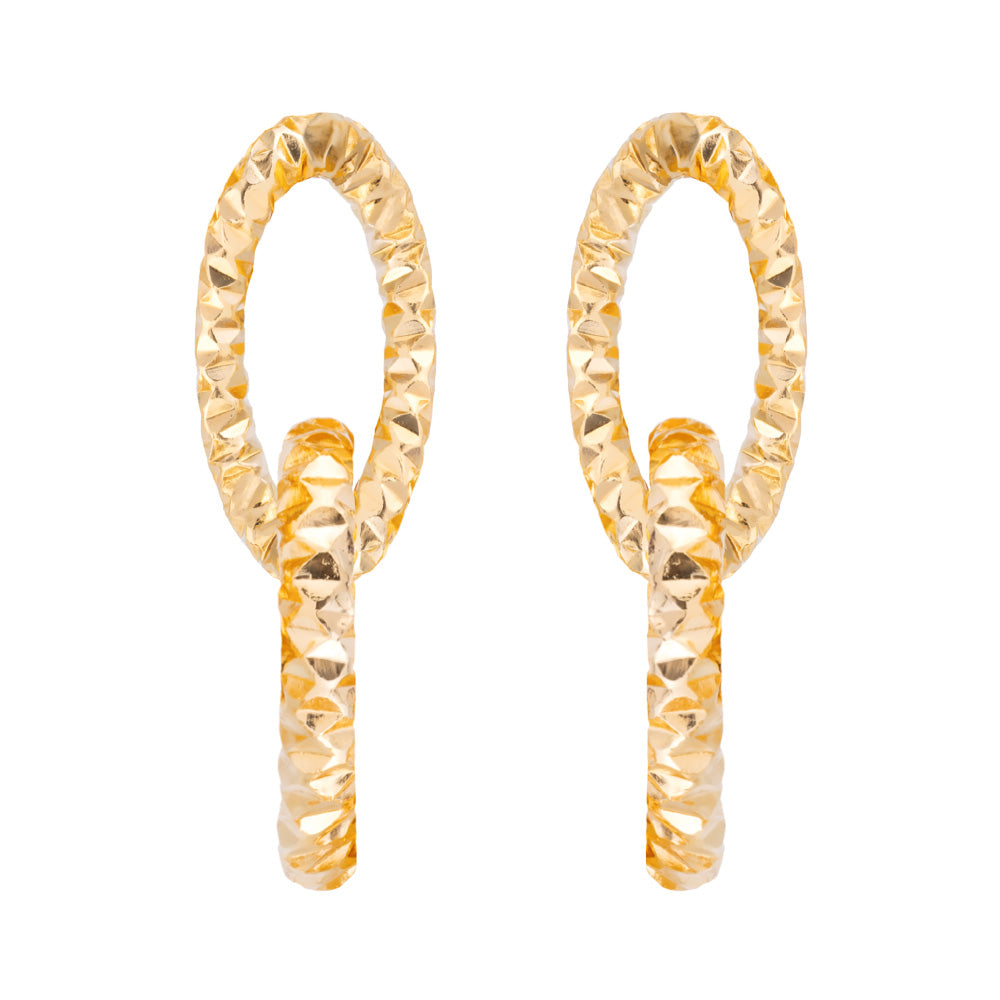 Orecchini doppia maglia diamantata