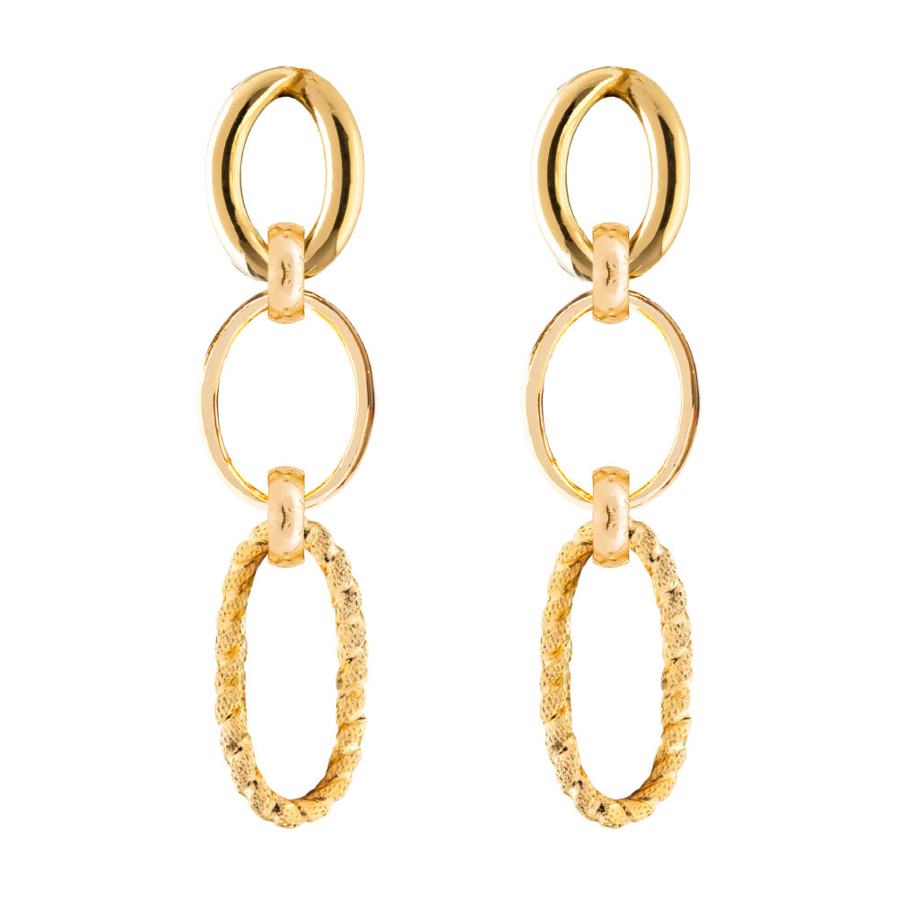 Orecchini pendenti maglia mix