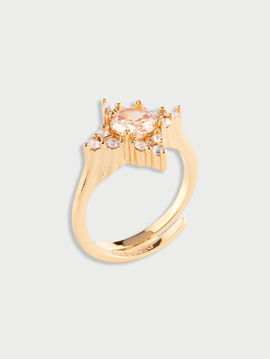 Anello con fiore in pietre colorate