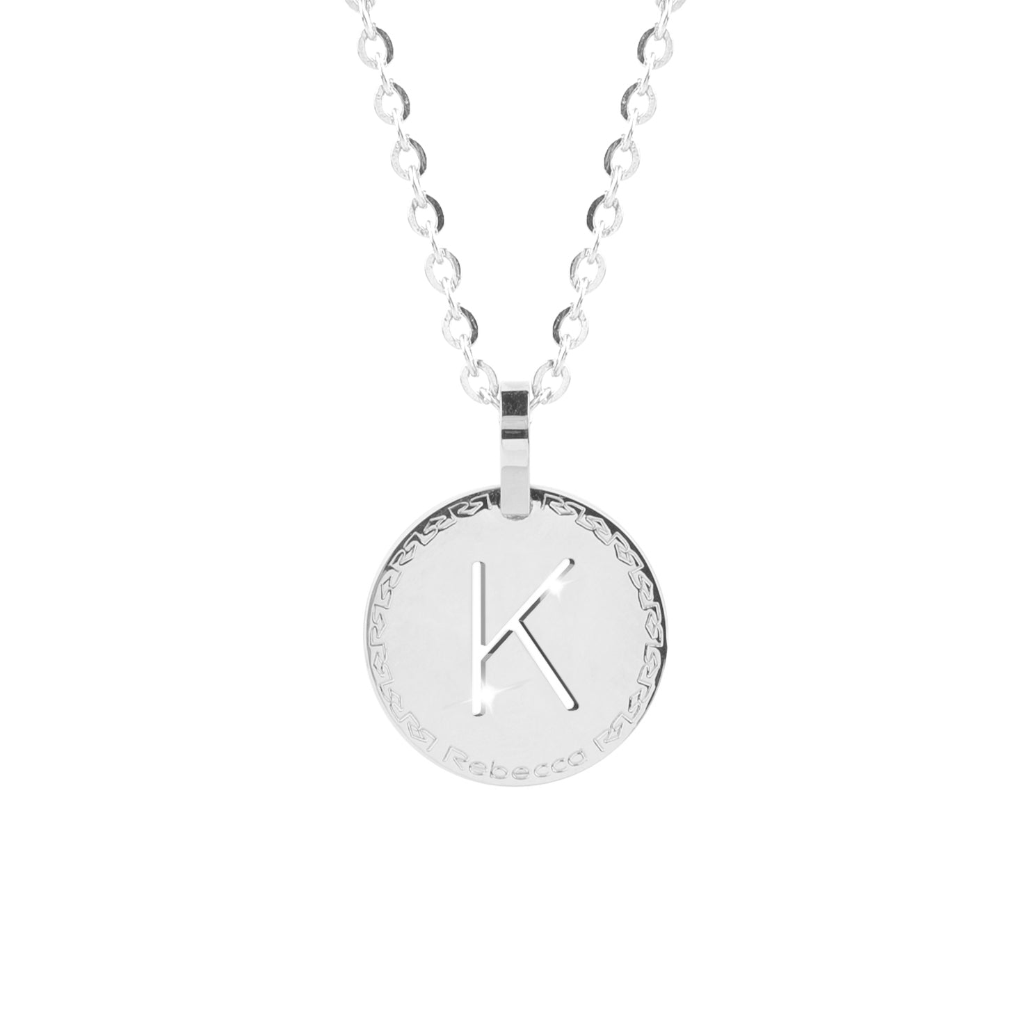 Collana con iniziale bianca media