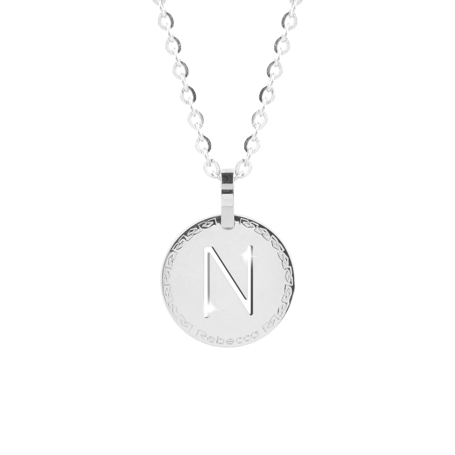 Collana con iniziale bianca media