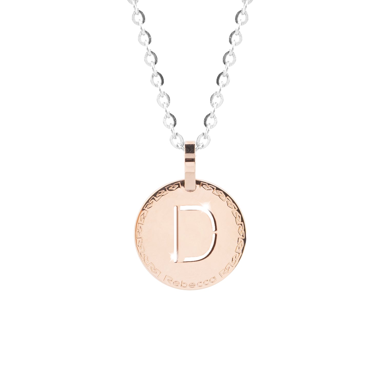 Collana con iniziale rosa media