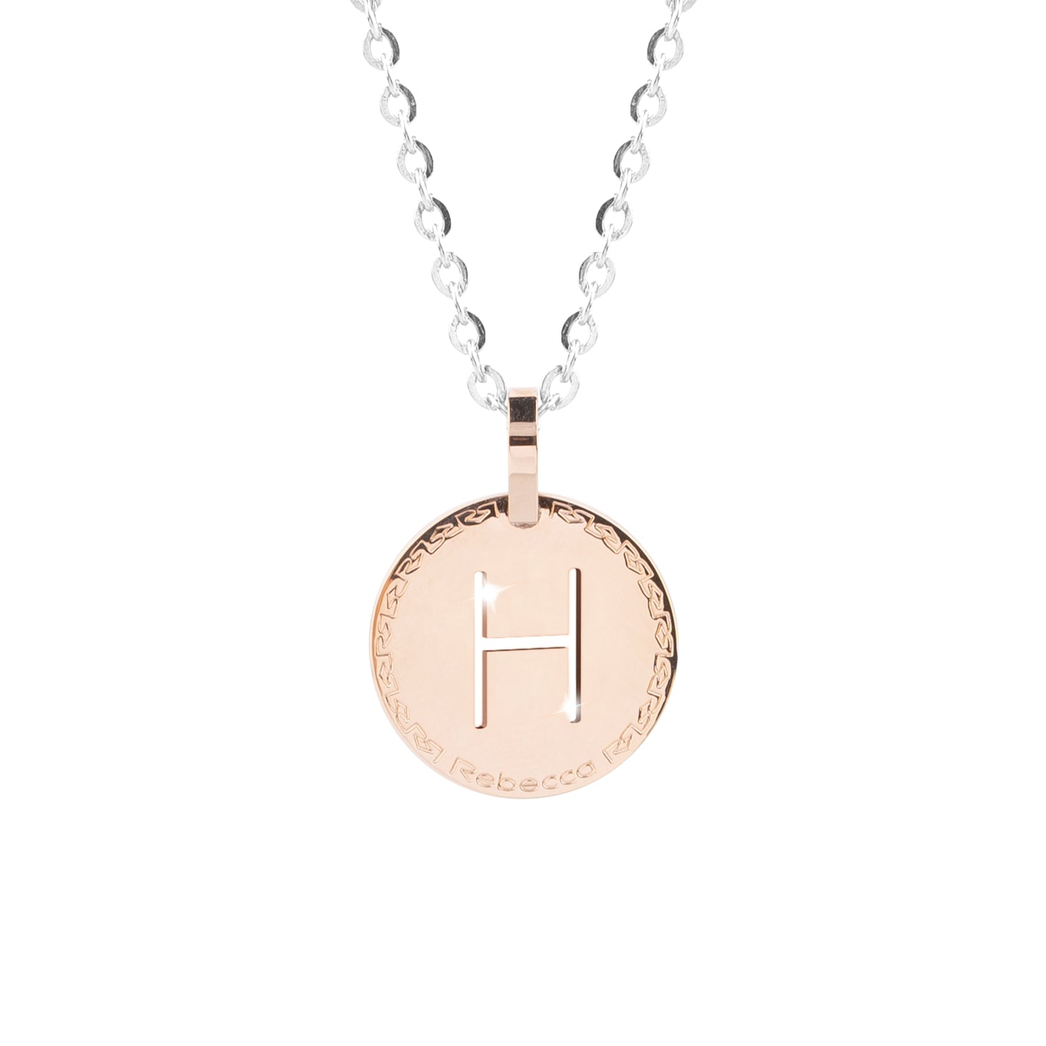 Collana con iniziale rosa media