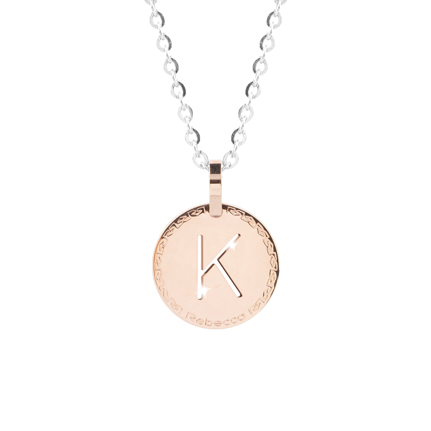 Collana con iniziale rosa media