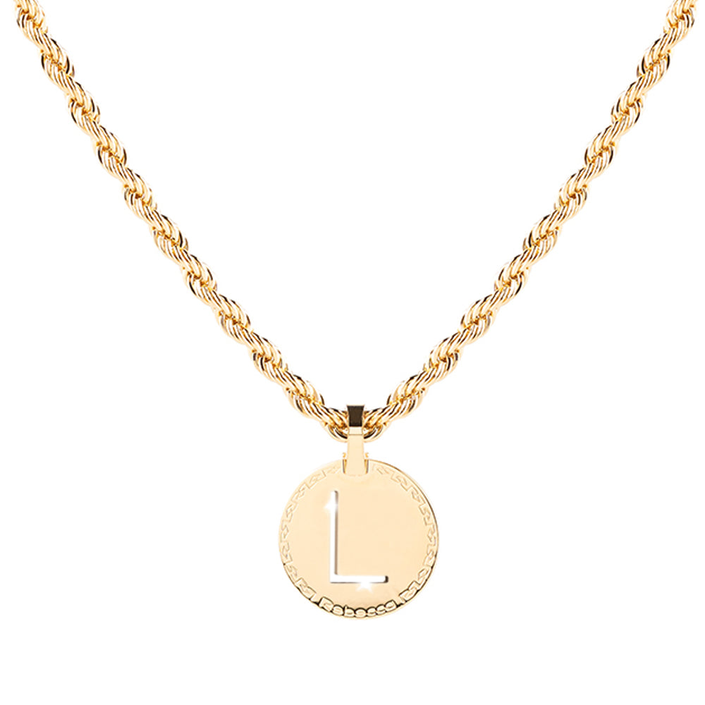 Collana corda con iniziale gialla media