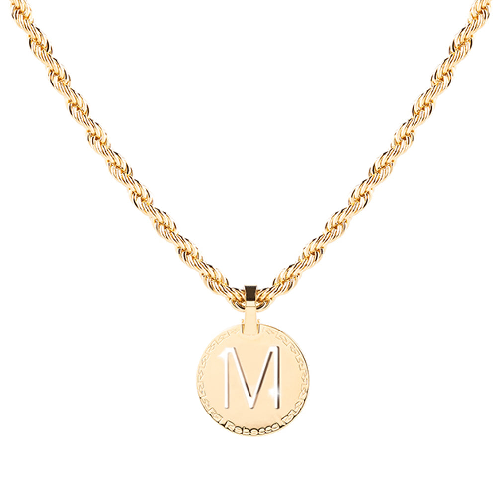 Collana corda con iniziale gialla media