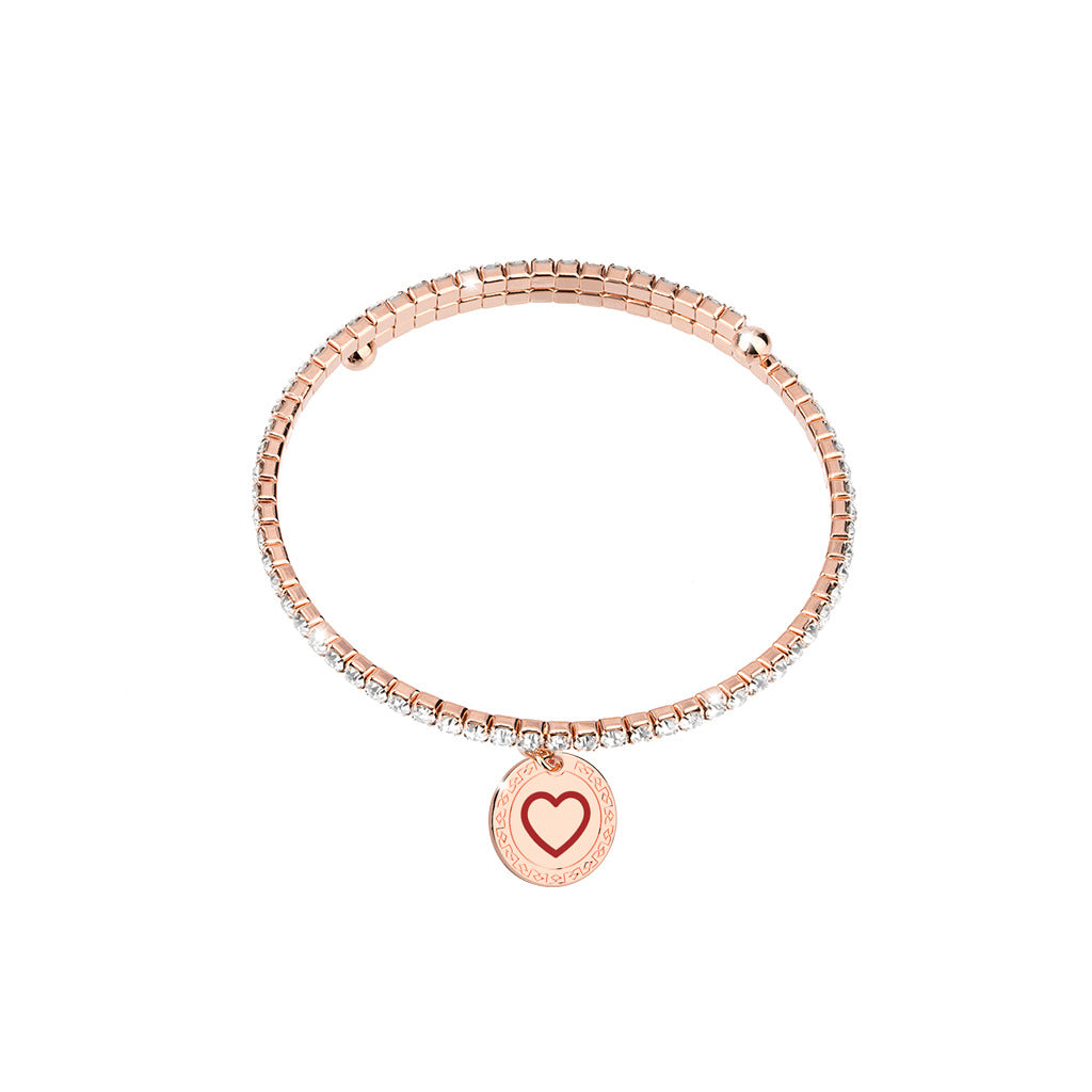 Bracciale MyWorld con cristalli colorati e charm con cuore