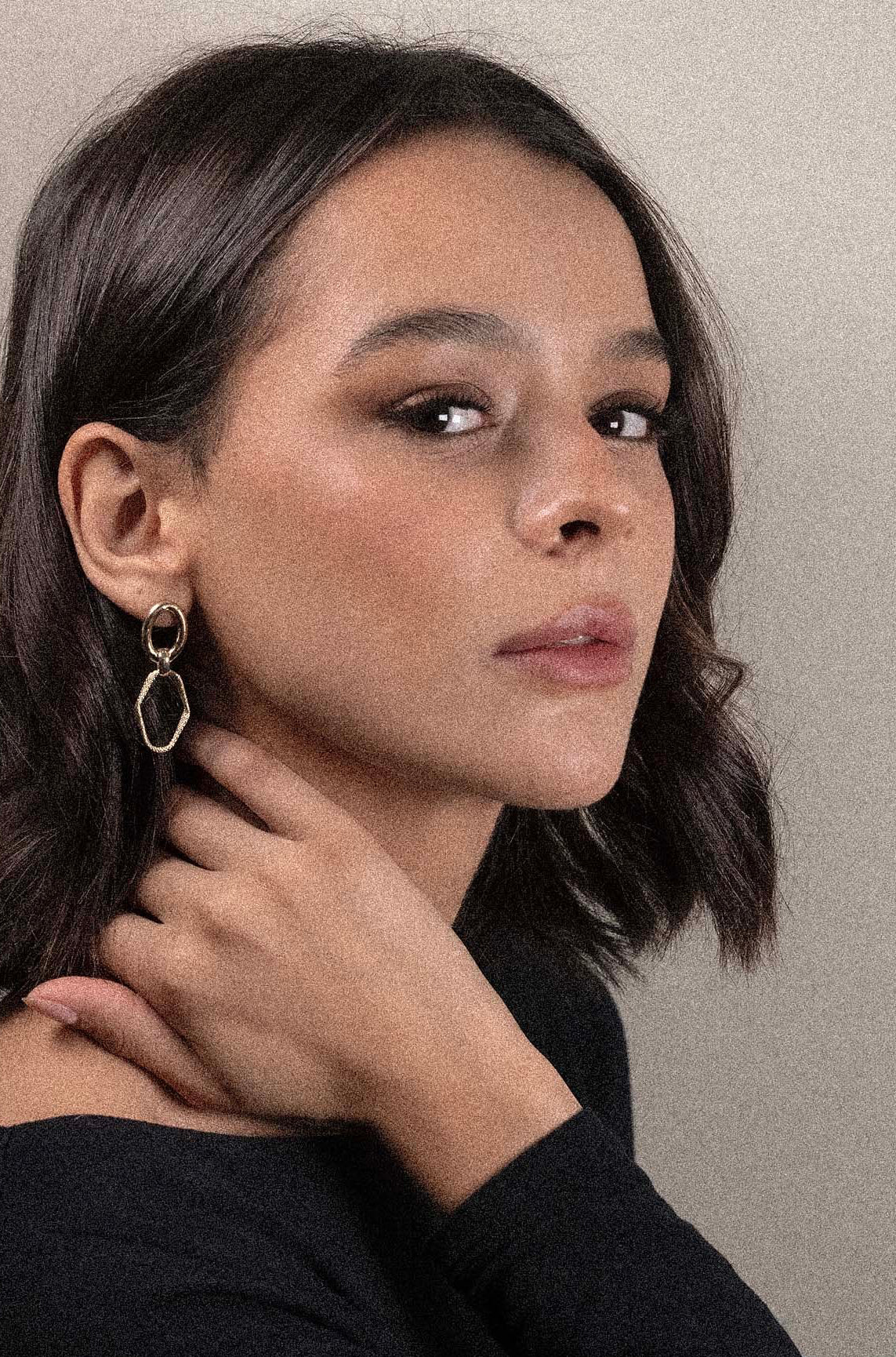 Orecchini pendenti maglia diamantata