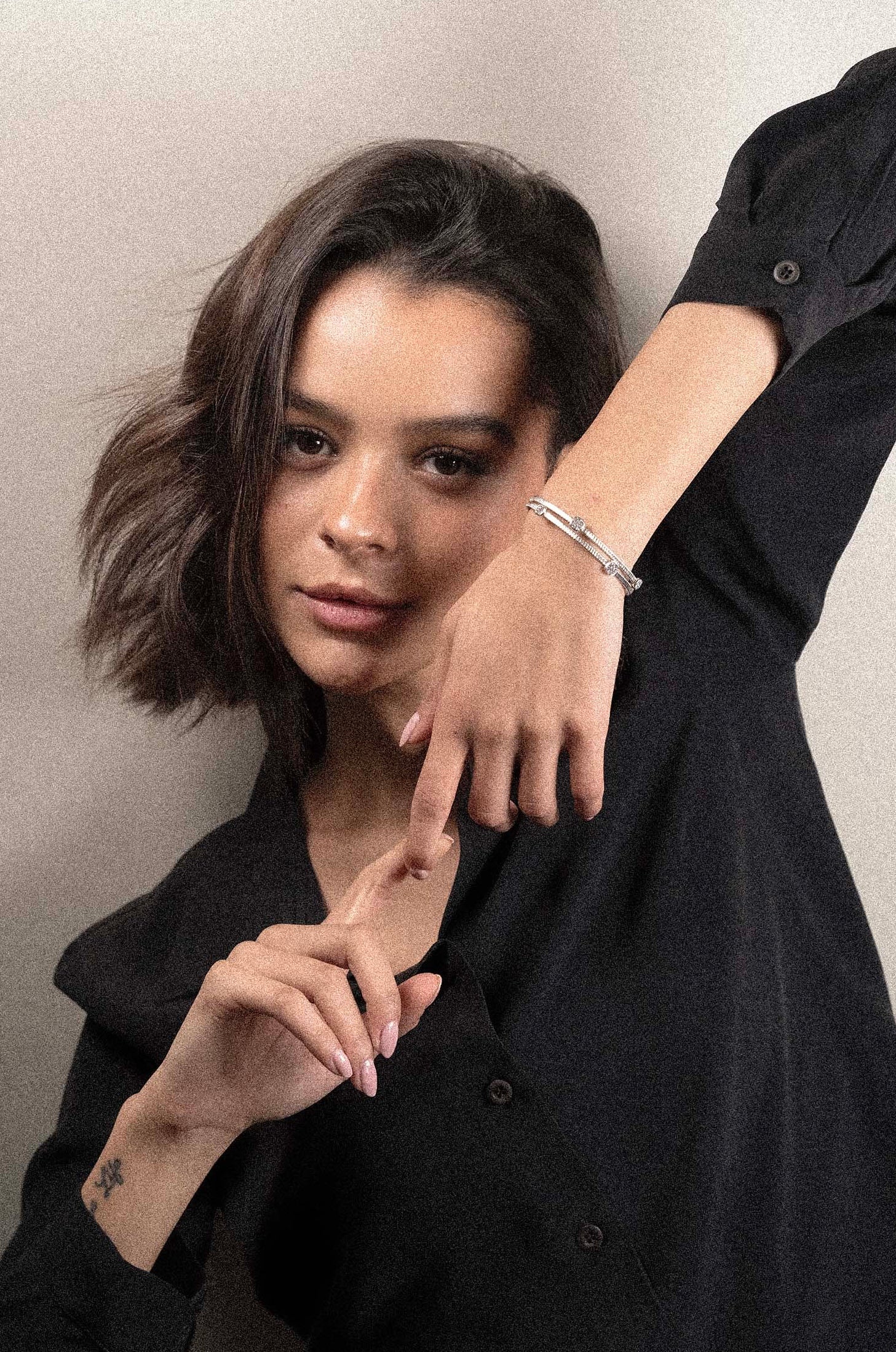 Bracciale a due fasce e polvere di diamanti