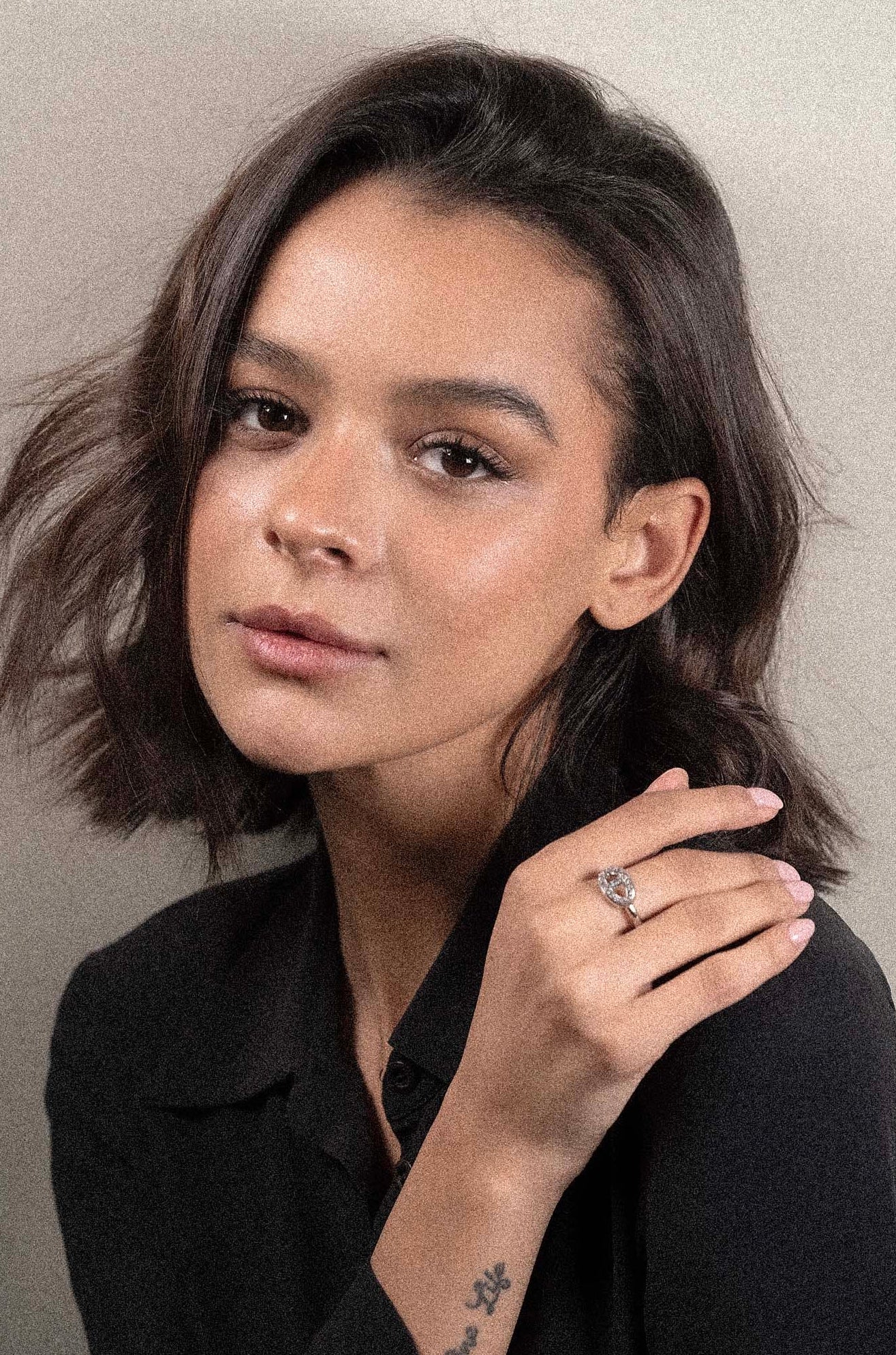 Anello maglia marina e polvere di diamanti