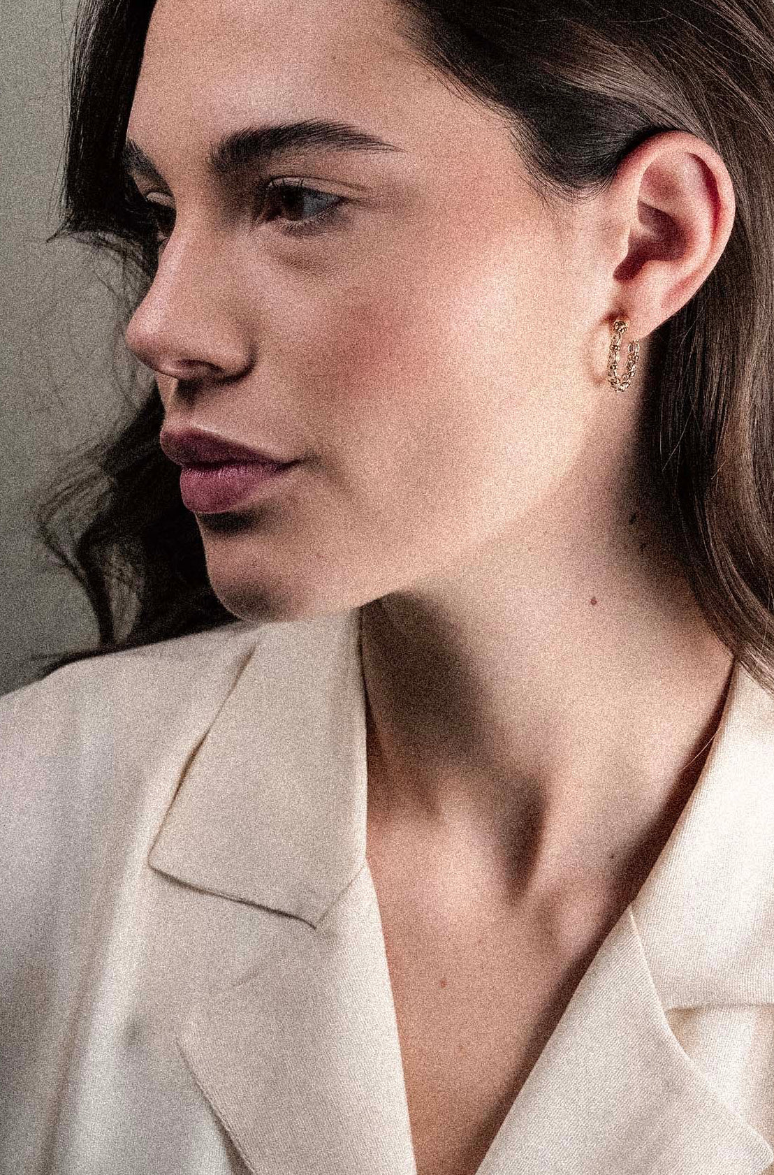 Orecchini cerchio con zirconi bianchi