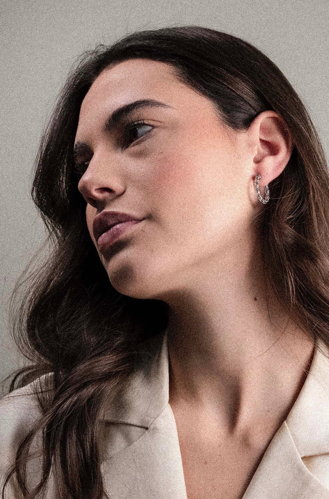 Orecchini cerchio con zirconi bianchi