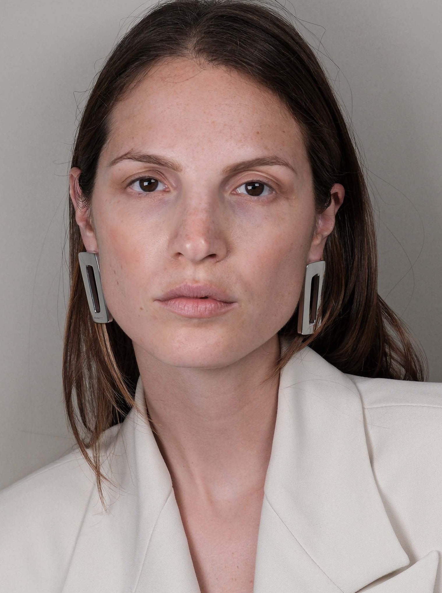 Orecchini rettangolo irregolare grande