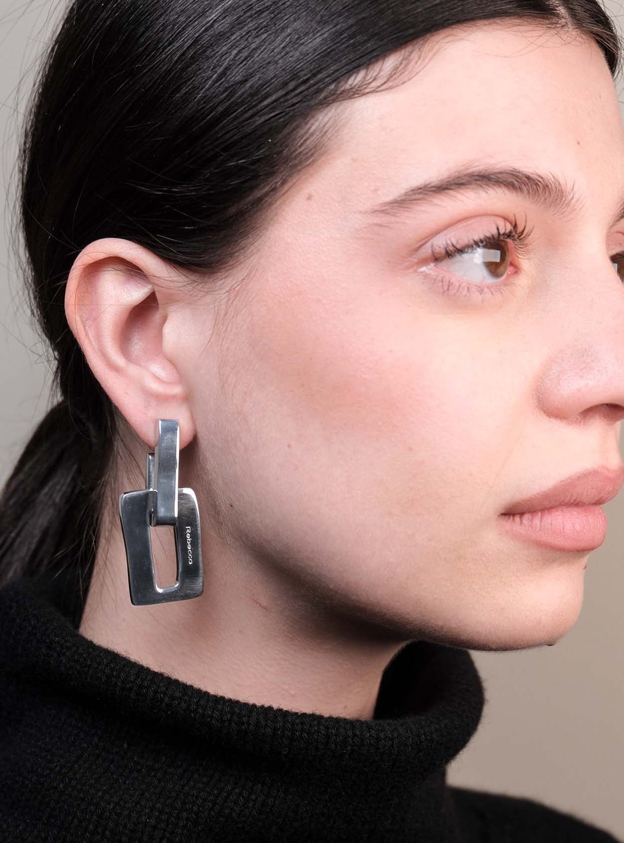 Orecchini pendenti rettangolo irregolare