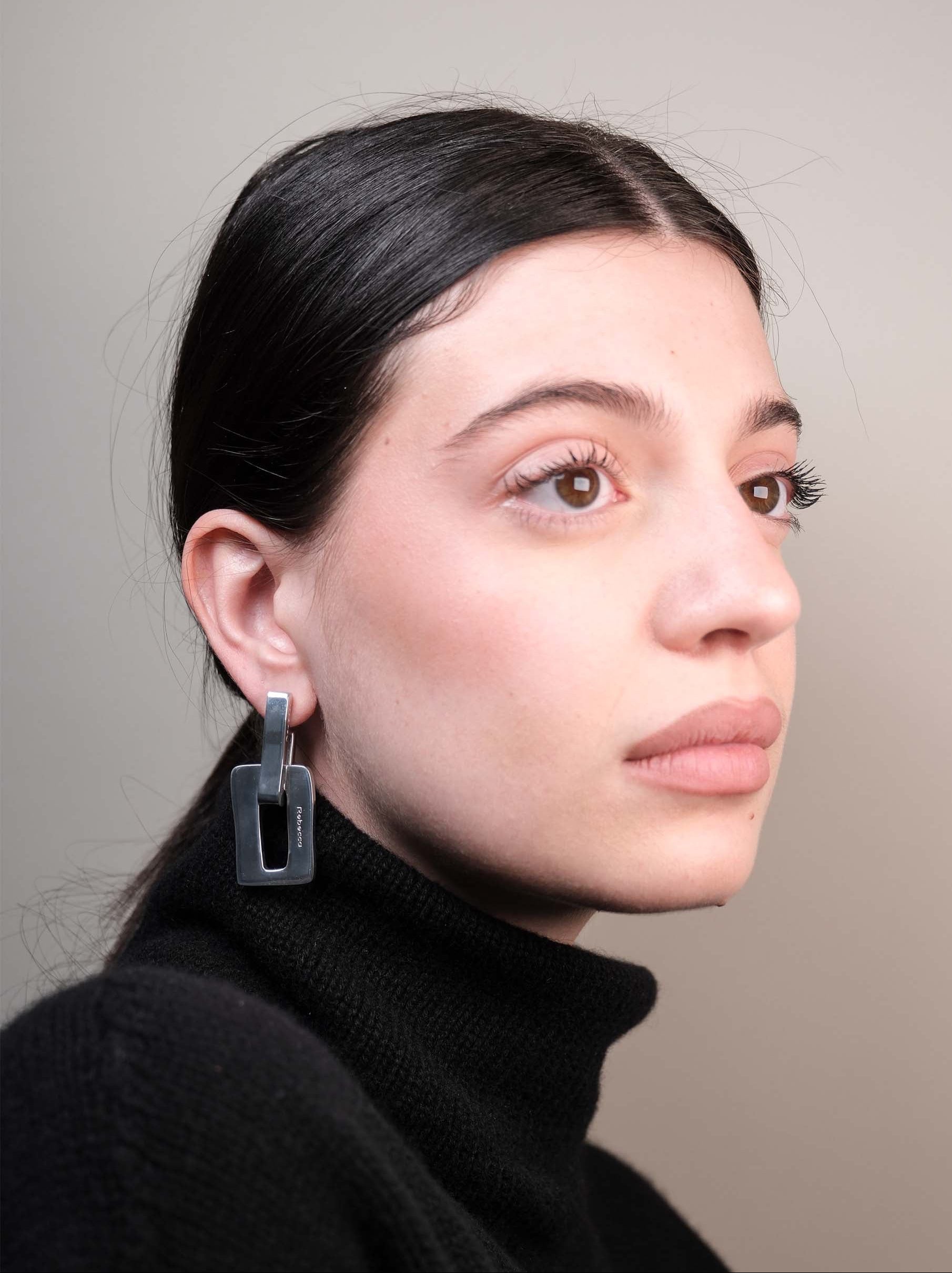 Orecchini pendenti rettangolo irregolare