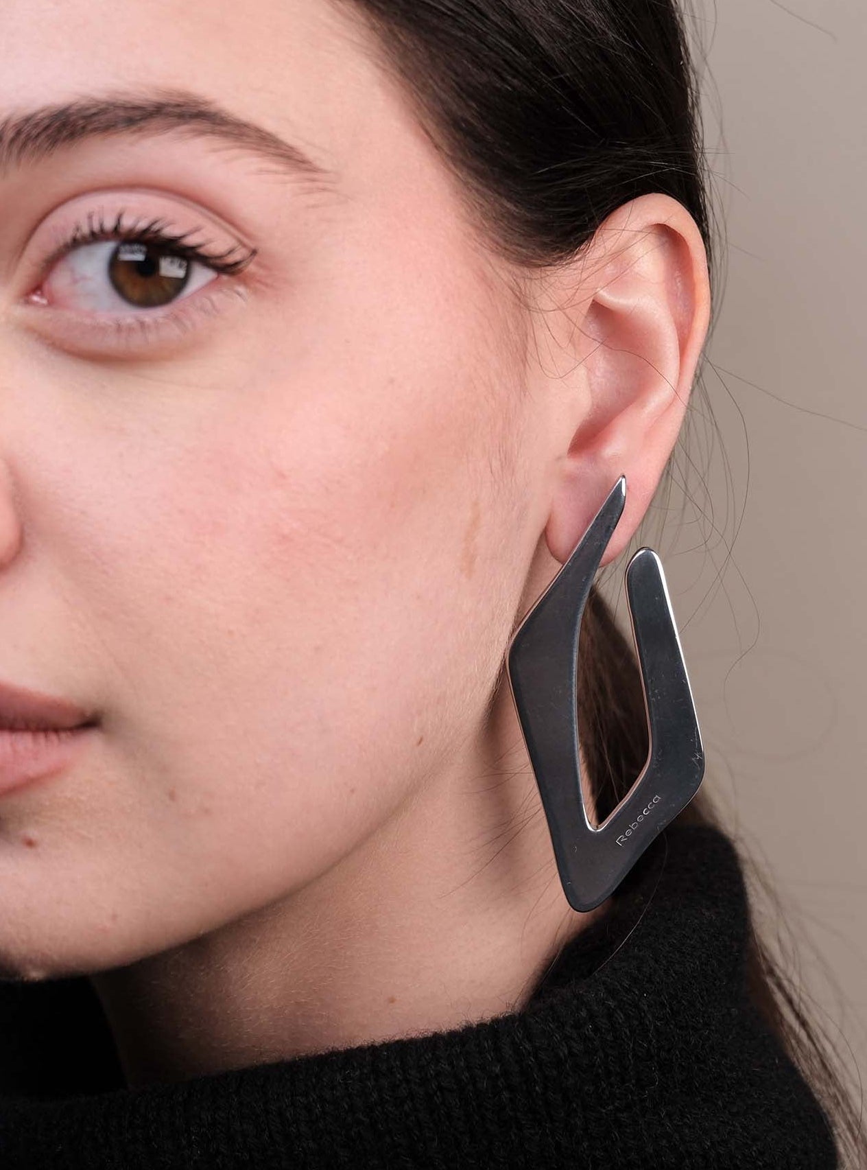 Orecchini rombo irregolare grande