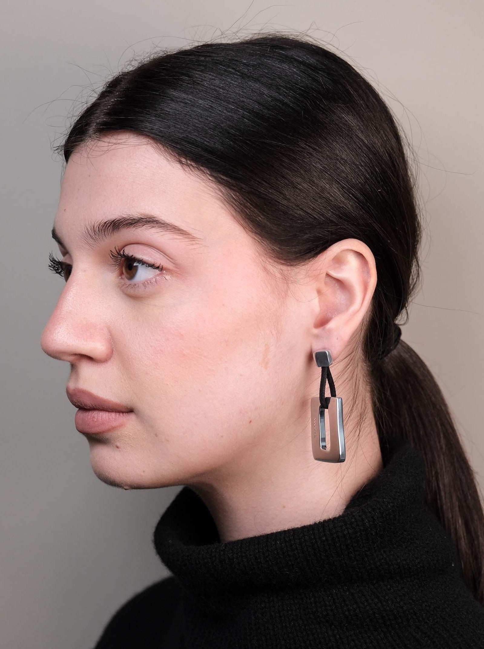 Orecchini pendente rettangolo irregolare