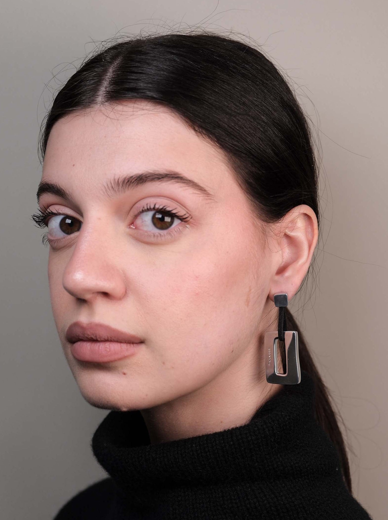 Orecchini pendente rettangolo irregolare