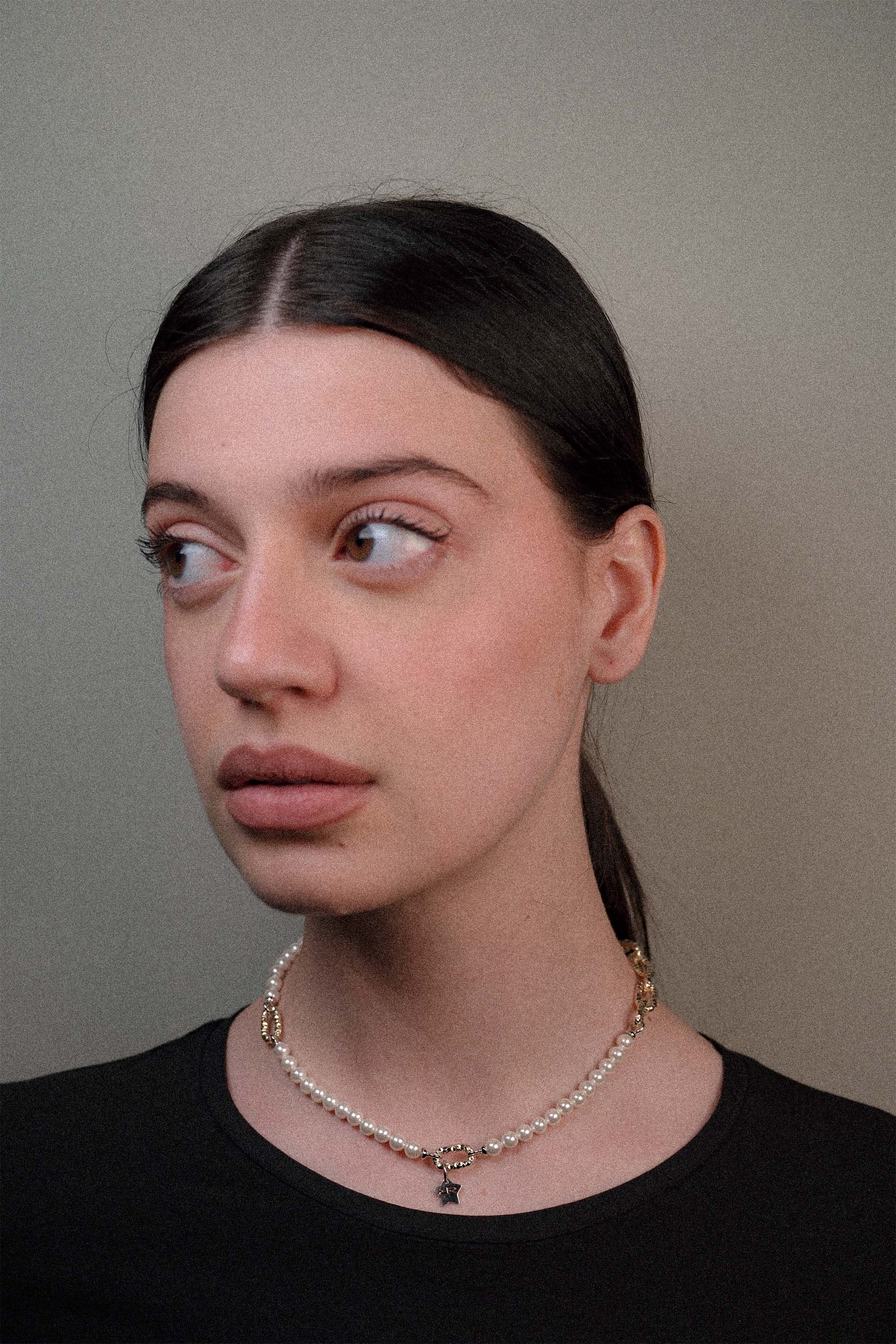 Collana maglia mix perle