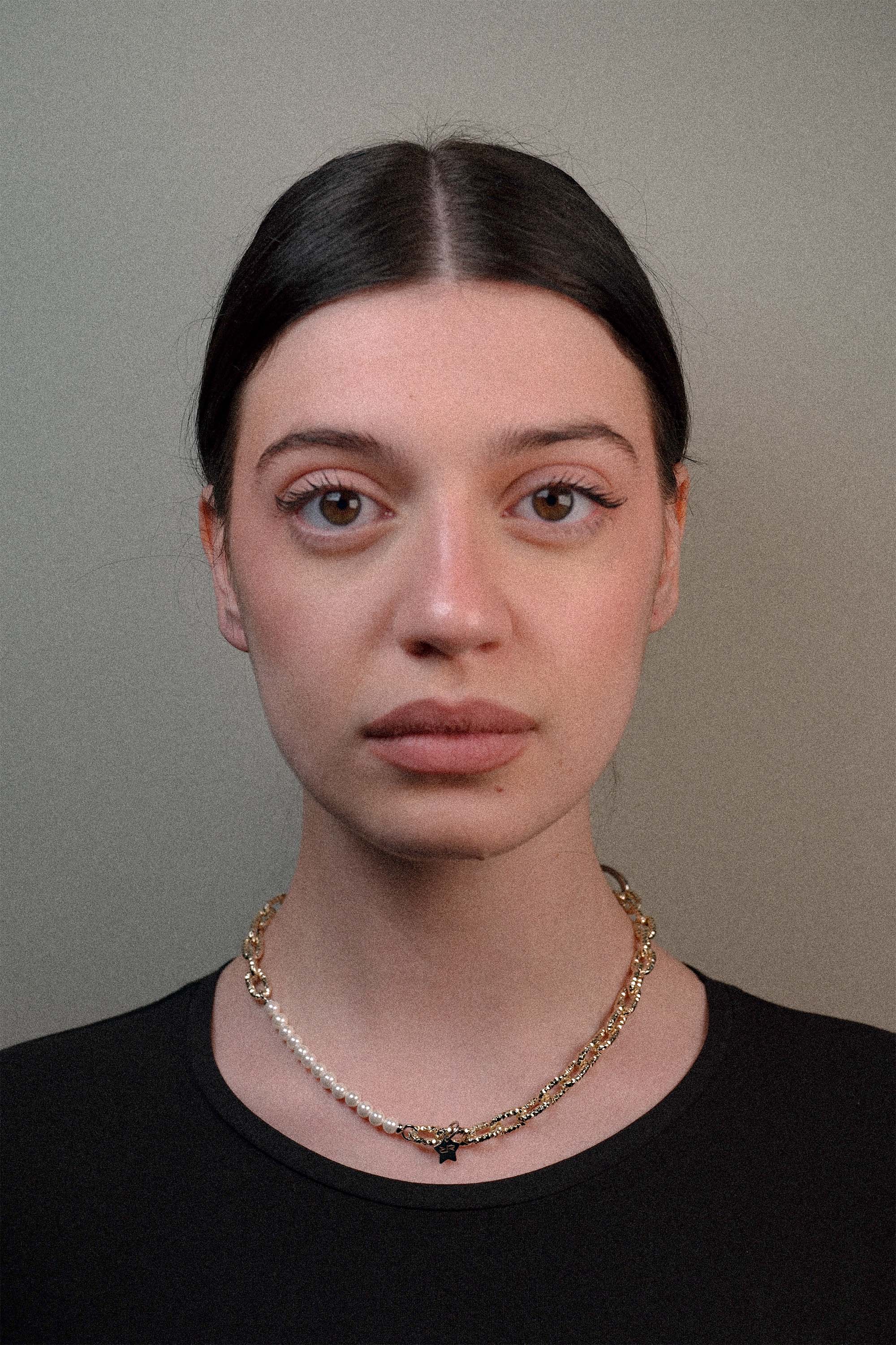 Collana maglia mix perle