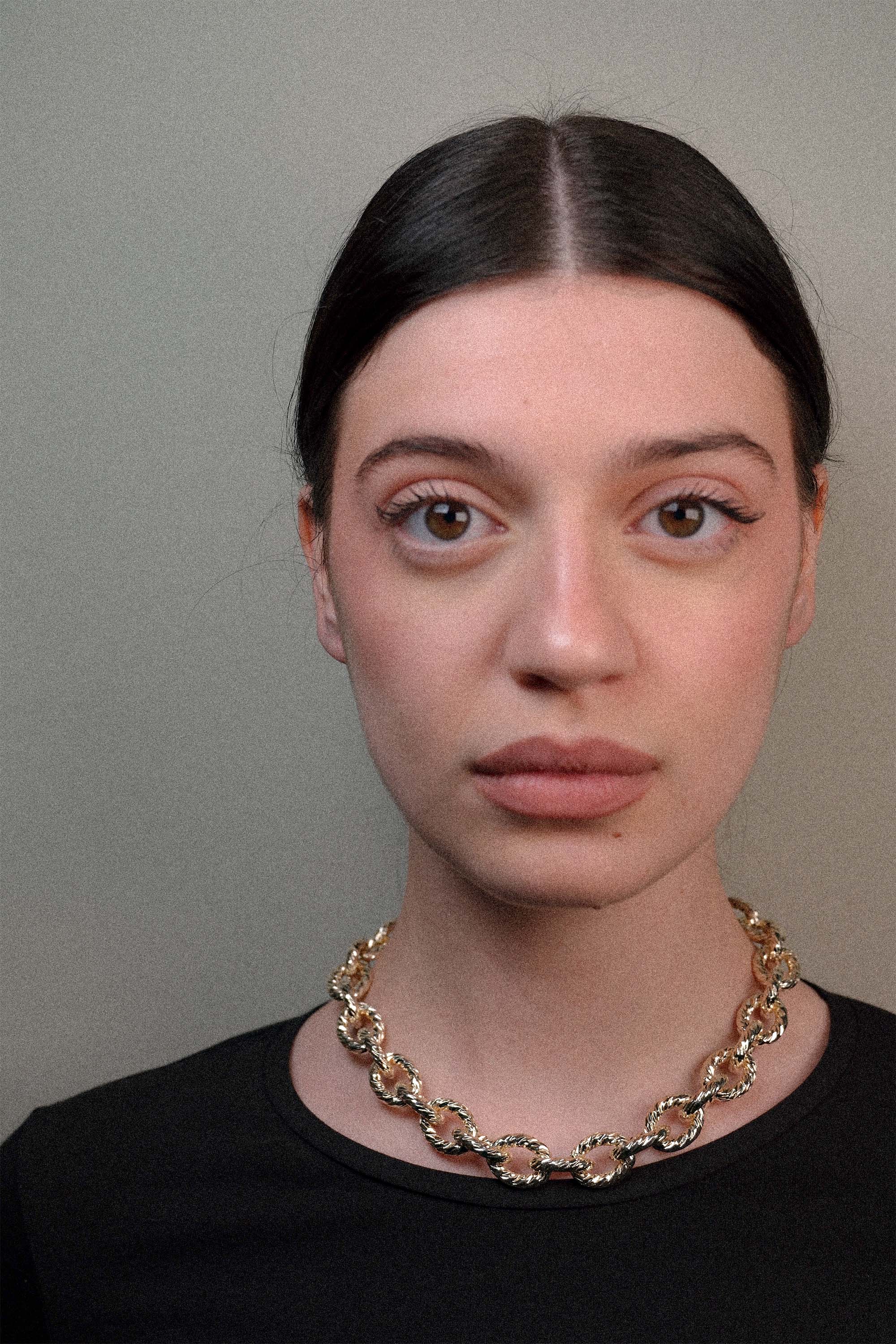 Collana maglia tonda diamantata