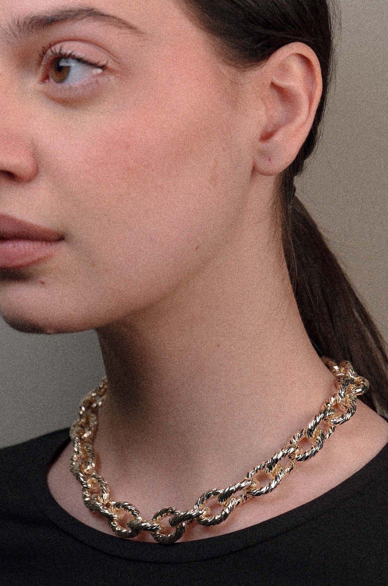 Collana maglia tonda diamantata
