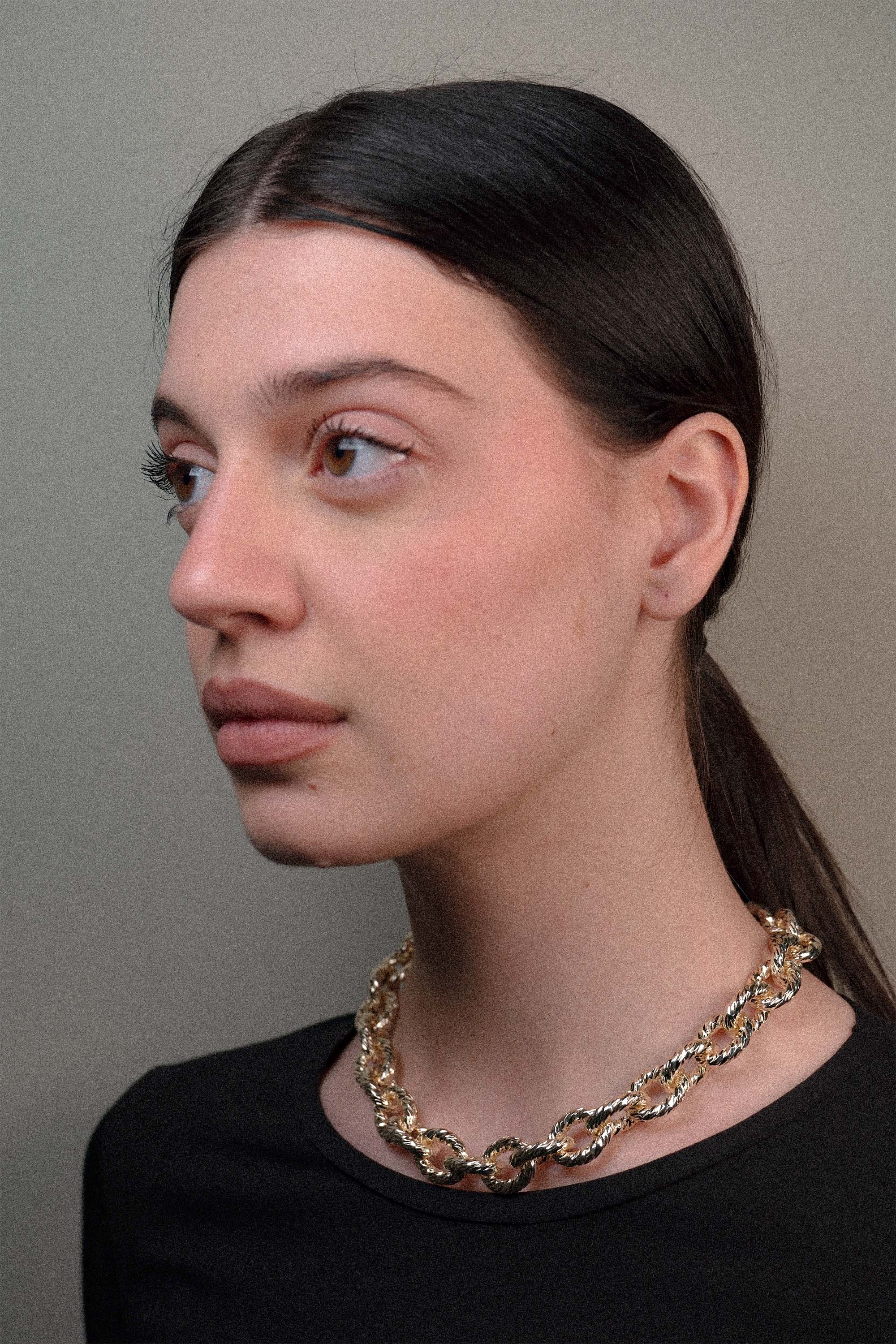 Collana maglia tonda diamantata