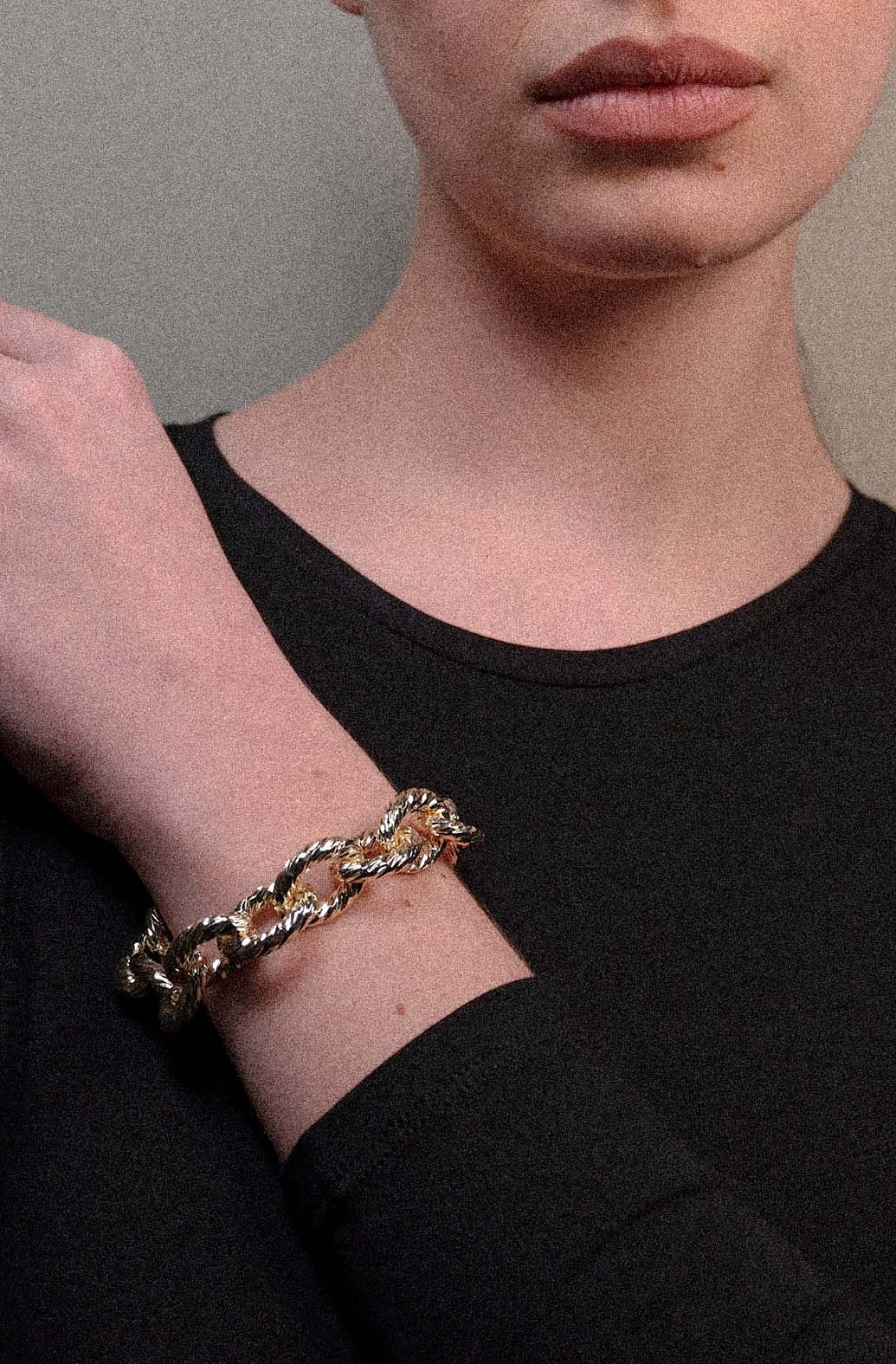 Bracciale maglia tonda diamantata