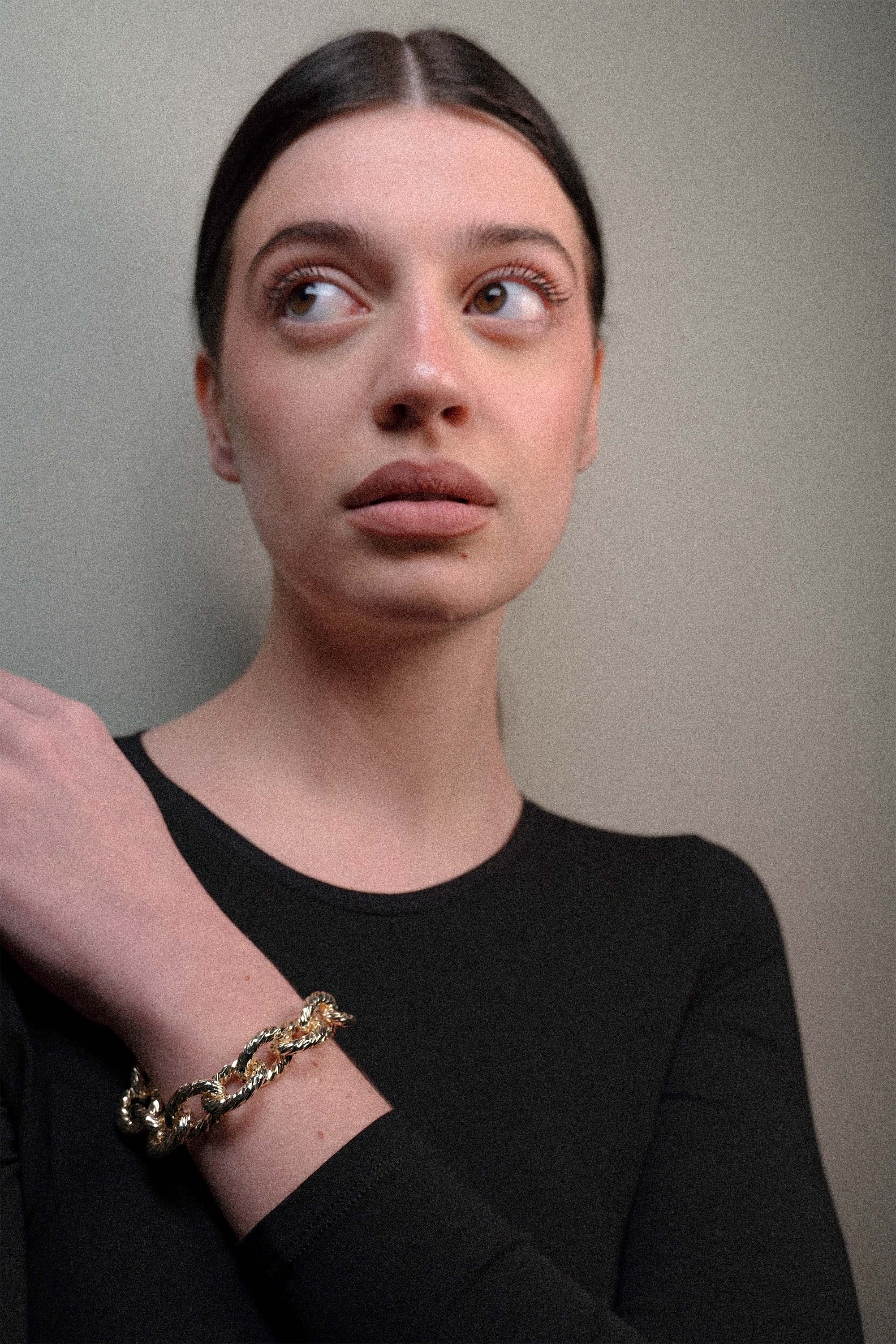 Bracciale maglia tonda diamantata