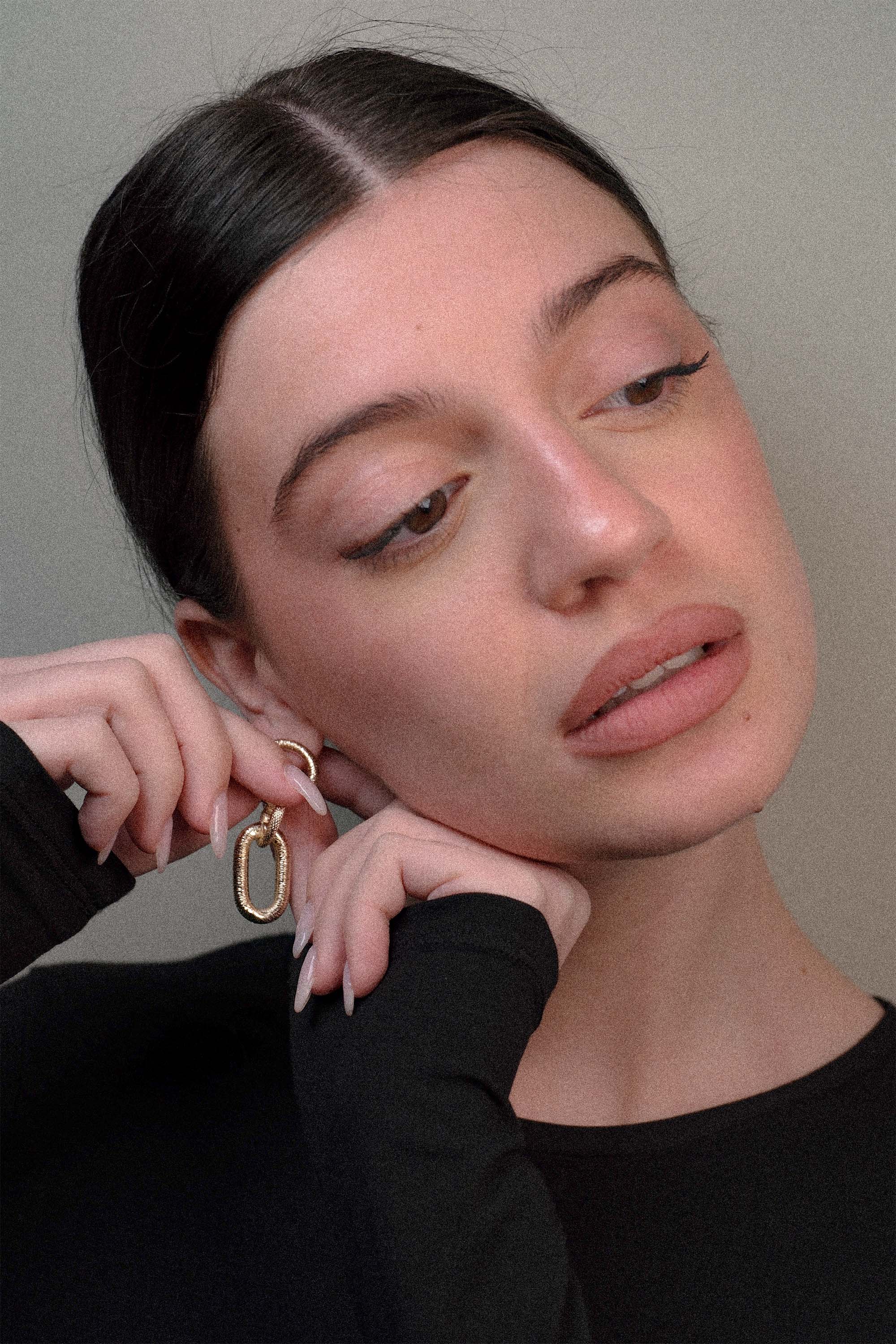 Orecchini pendenti maglia mix