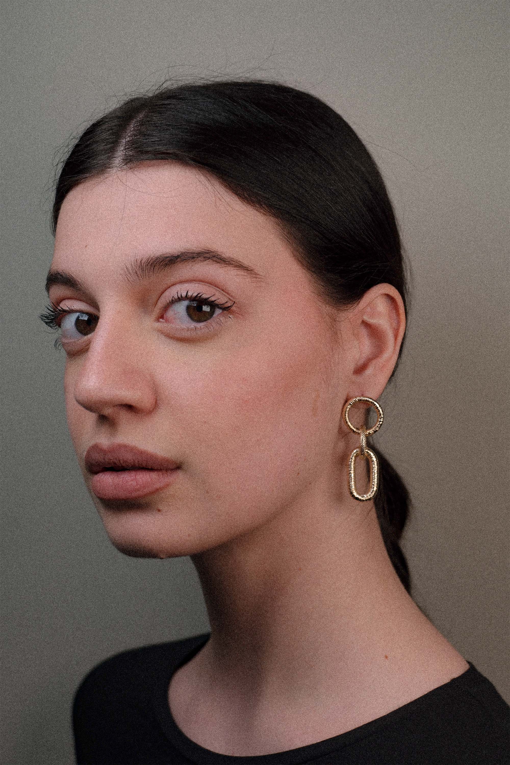 Orecchini pendenti maglia mix