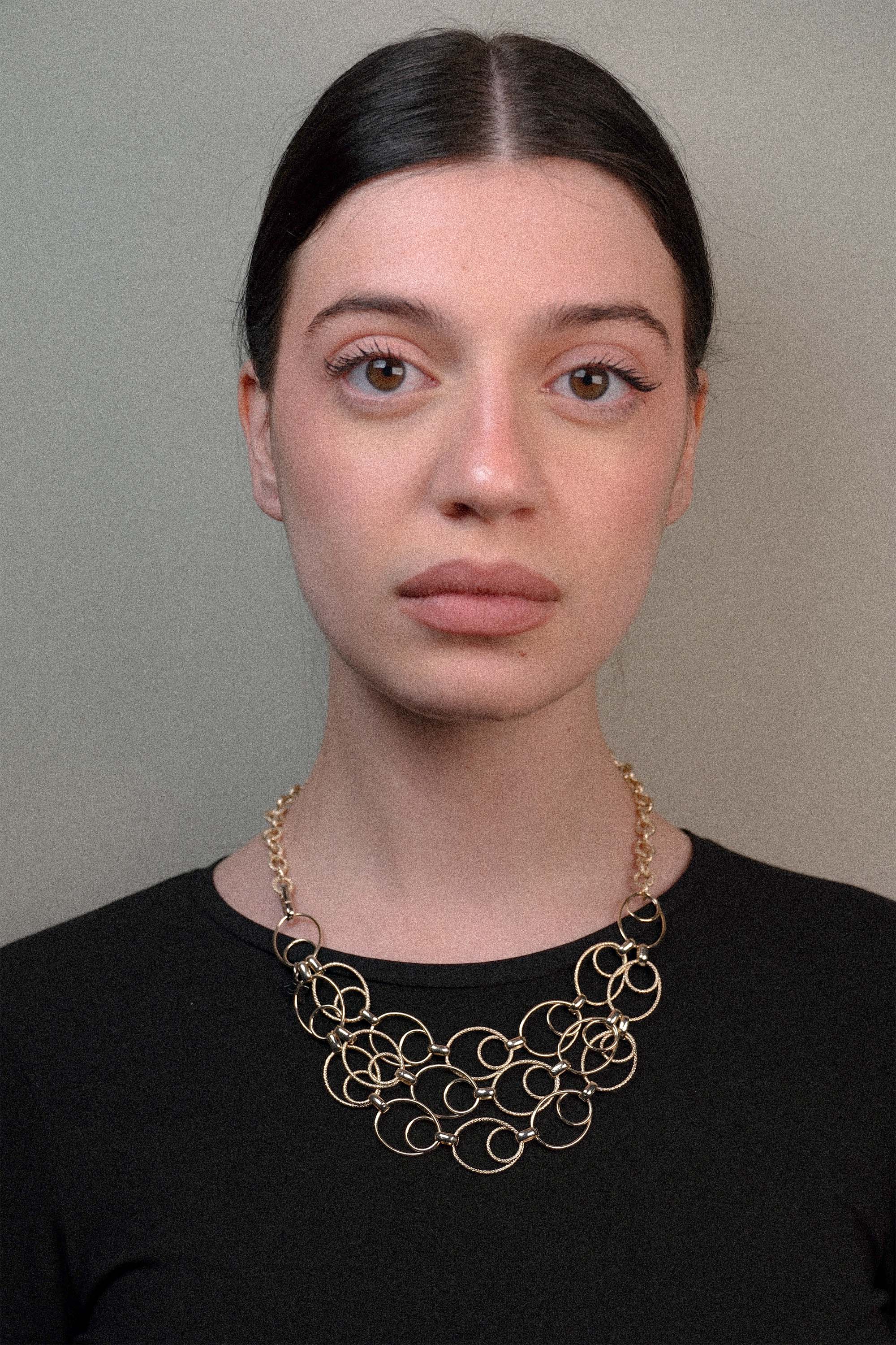 Collana con pendenti maglia ovale diamantata