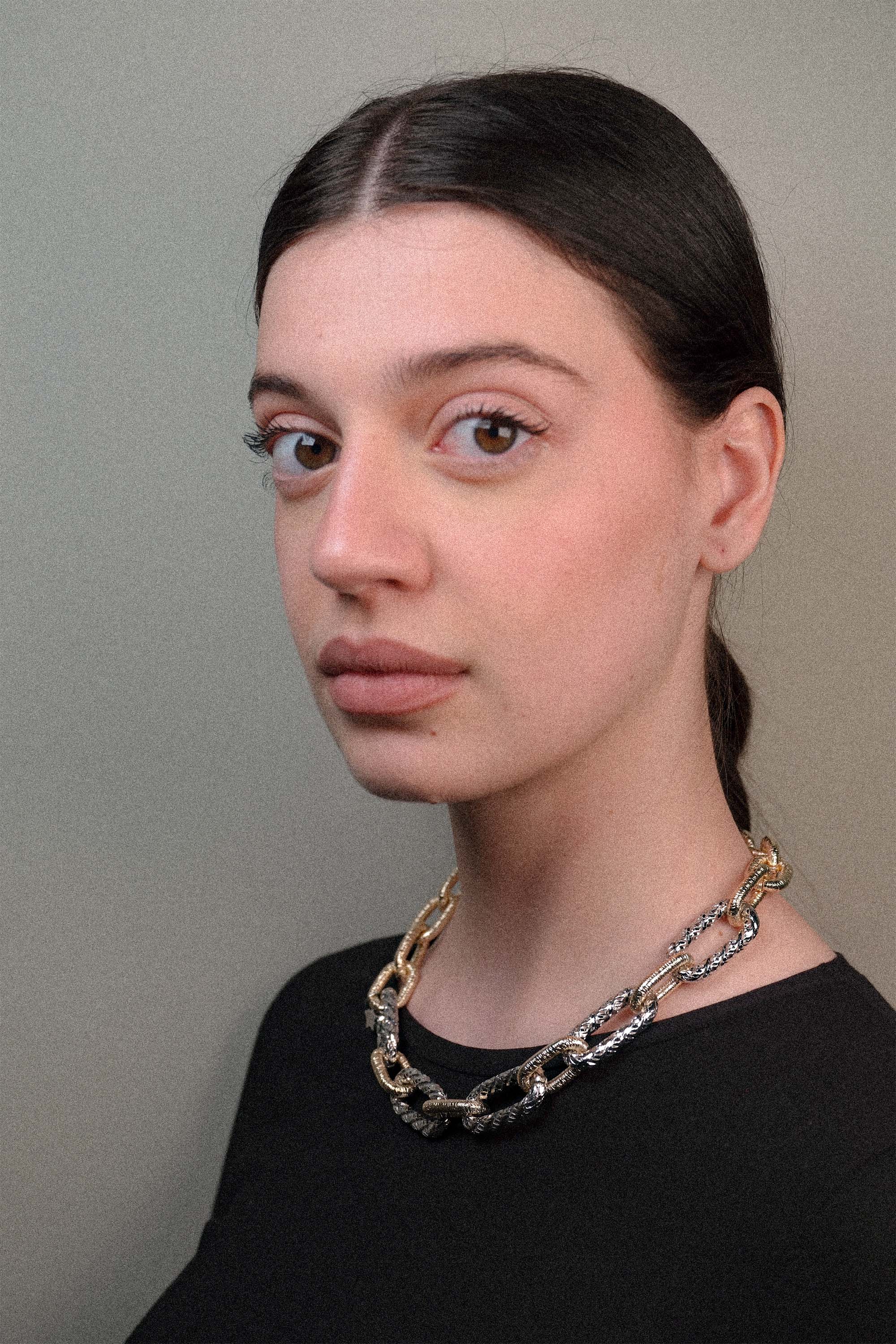 Collana maglia mix bicolore